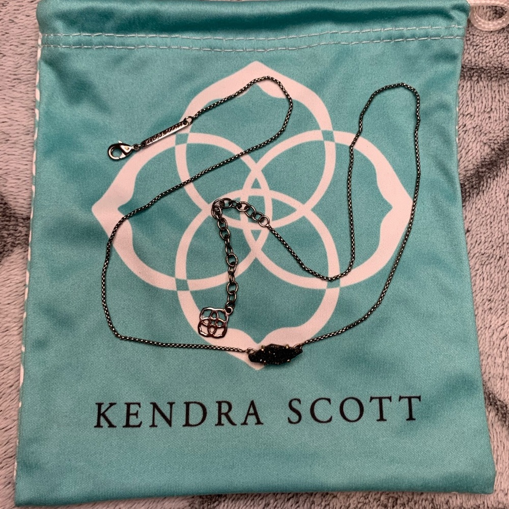 Kendra Scott Black Drusy small pendant necklace